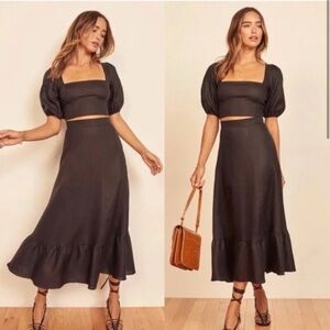 Reformation Yucca Linen Skirt Set